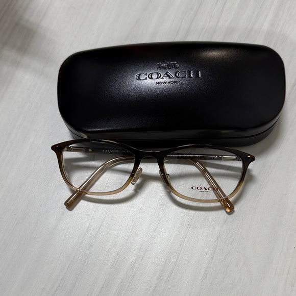 Coach Brown and Tan Eyeglasses with Black Case hc 6191 bd - Picture 1 of 4
